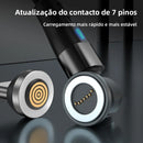 Cabo Magnético Rotativo 3 em 1 USB 540° para Carga Rápida