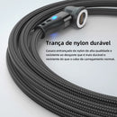 Cabo Magnético Rotativo 3 em 1 USB 540° para Carga Rápida