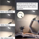 Luminária LED de Mesa Recarregável com Clipe e Toque
